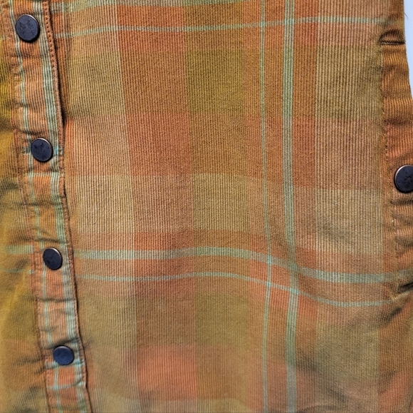 Prana Womens Plaid Corduroy Finnegan Top in Sunried - Size XS - Picture 7 of 7